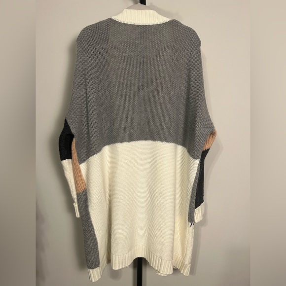 VGUC Mixed Knit Open Front Long Cardigan 22/24 - Picture 3 of 5